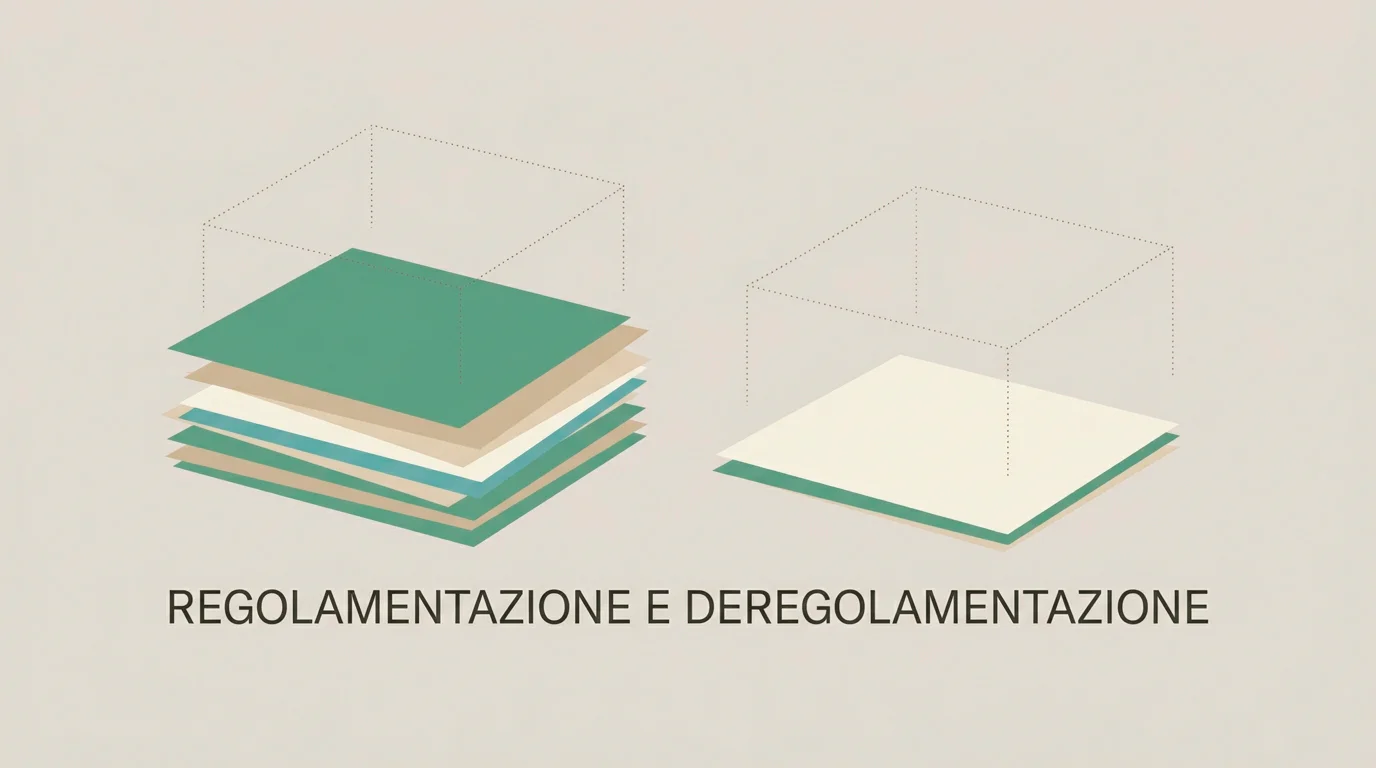 Composizione astratta dei framework di licensing leggeri di Anjouan e Costa Rica con visualizzazione dei livelli ridotti di vigilanza
