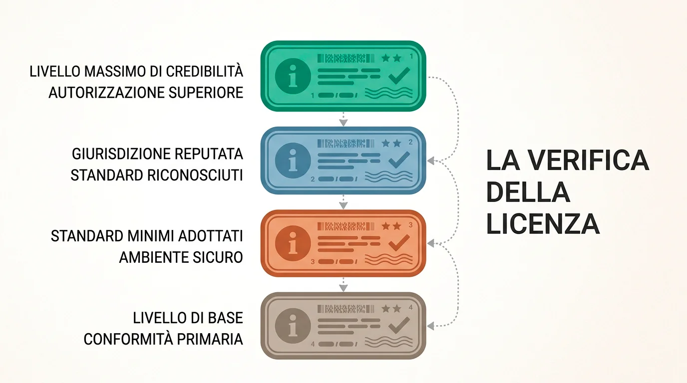 Procedura di verifica di un operatore non AAMS attraverso il numero di licenza e la giurisdizione